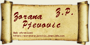 Zorana Pjevović vizit kartica